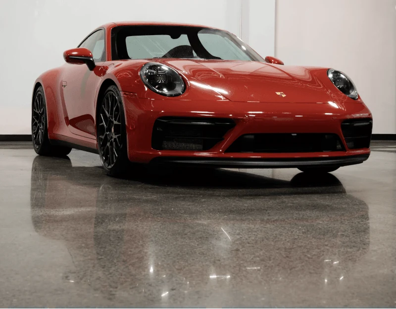 Porsche Studio polished concrete floor — car collector specialty, Portland OR